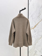 Wool-Blend Knit Cardigan with Pockets