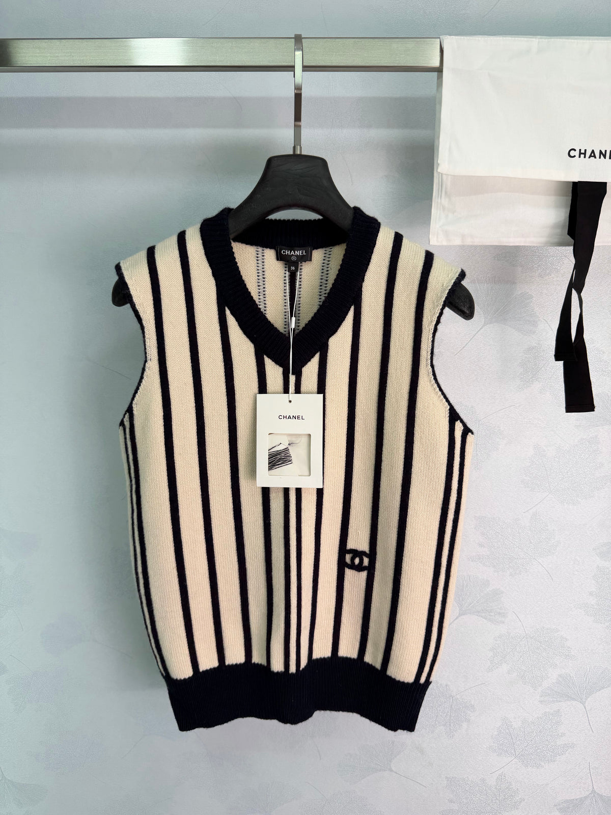 Vertical-Stripe Knit Vest