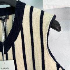 Vertical-Stripe Knit Vest