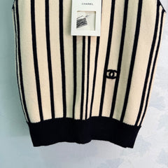 Vertical-Stripe Knit Vest