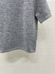 Shoulder-Button Knit Short-Sleeve Top