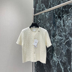 Short-Sleeve Knit Cardigan