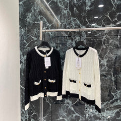 Color-block knit cardigan