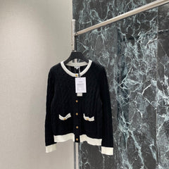 Color-block knit cardigan