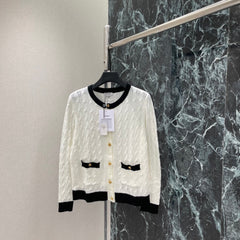Color-block knit cardigan