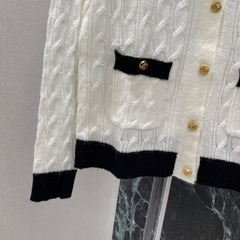 Color-block knit cardigan