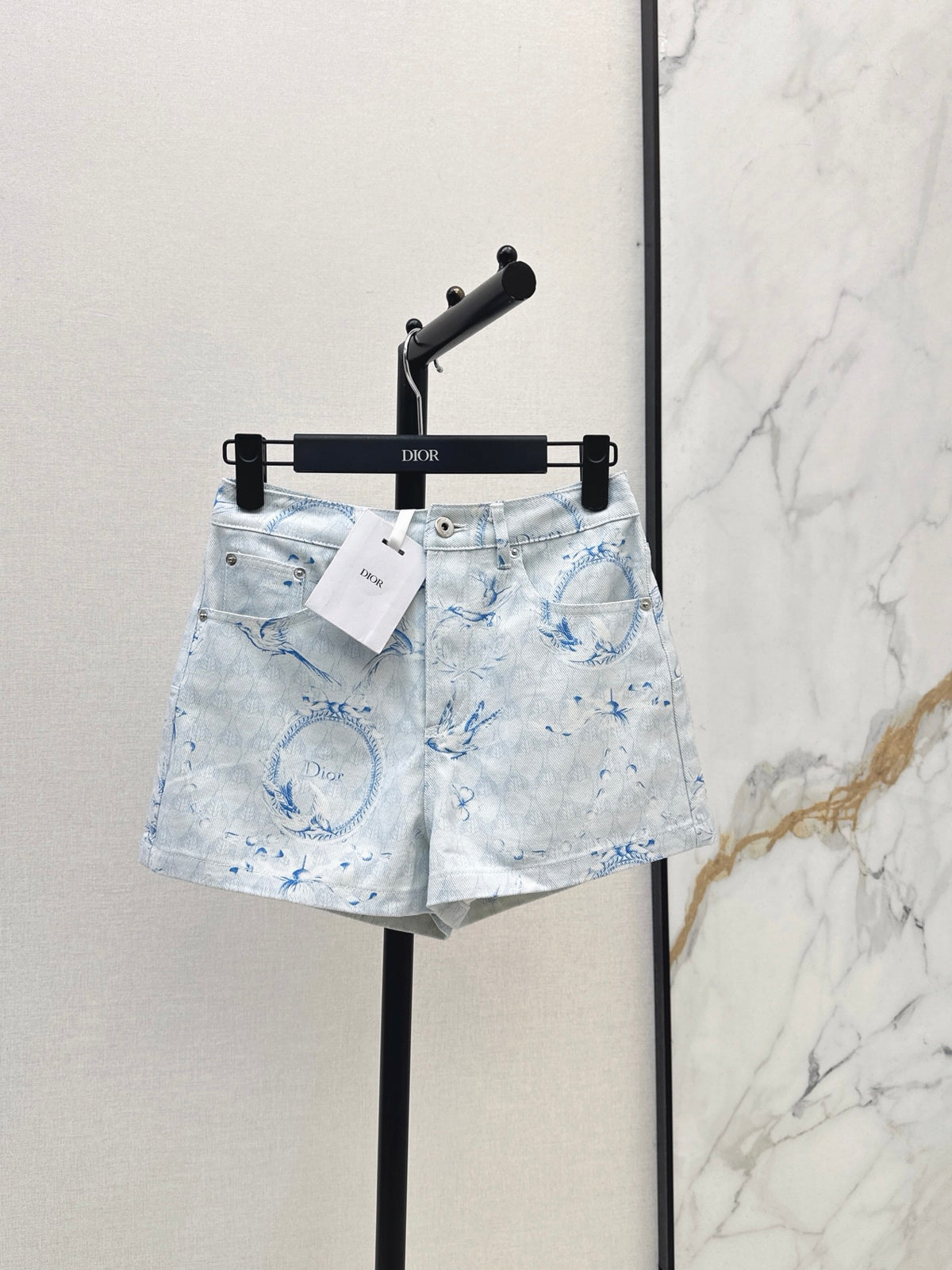 Floral Print Denim Shorts