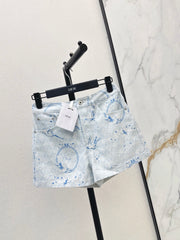 Floral Print Denim Shorts