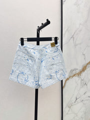 Floral Print Denim Shorts