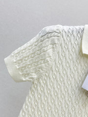 Short-sleeved knitted polo sweater