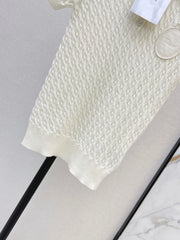 Short-sleeved knitted polo sweater