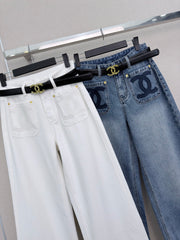 Wide-leg jeans with pockets