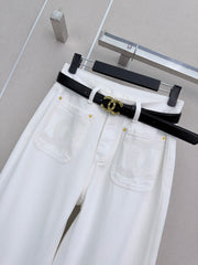 Wide-leg jeans with pockets