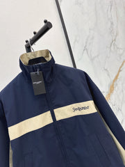 Color-Block Stand-Collar Jacket