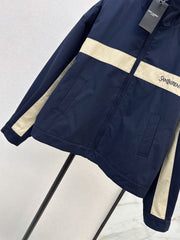 Color-Block Stand-Collar Jacket