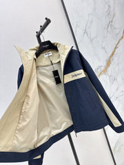 Color-Block Stand-Collar Jacket