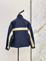 Color-Block Stand-Collar Jacket