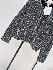 Cannage-pattern knit cardigan