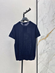 Short-Sleeved Knit Top with Heart Embroidery