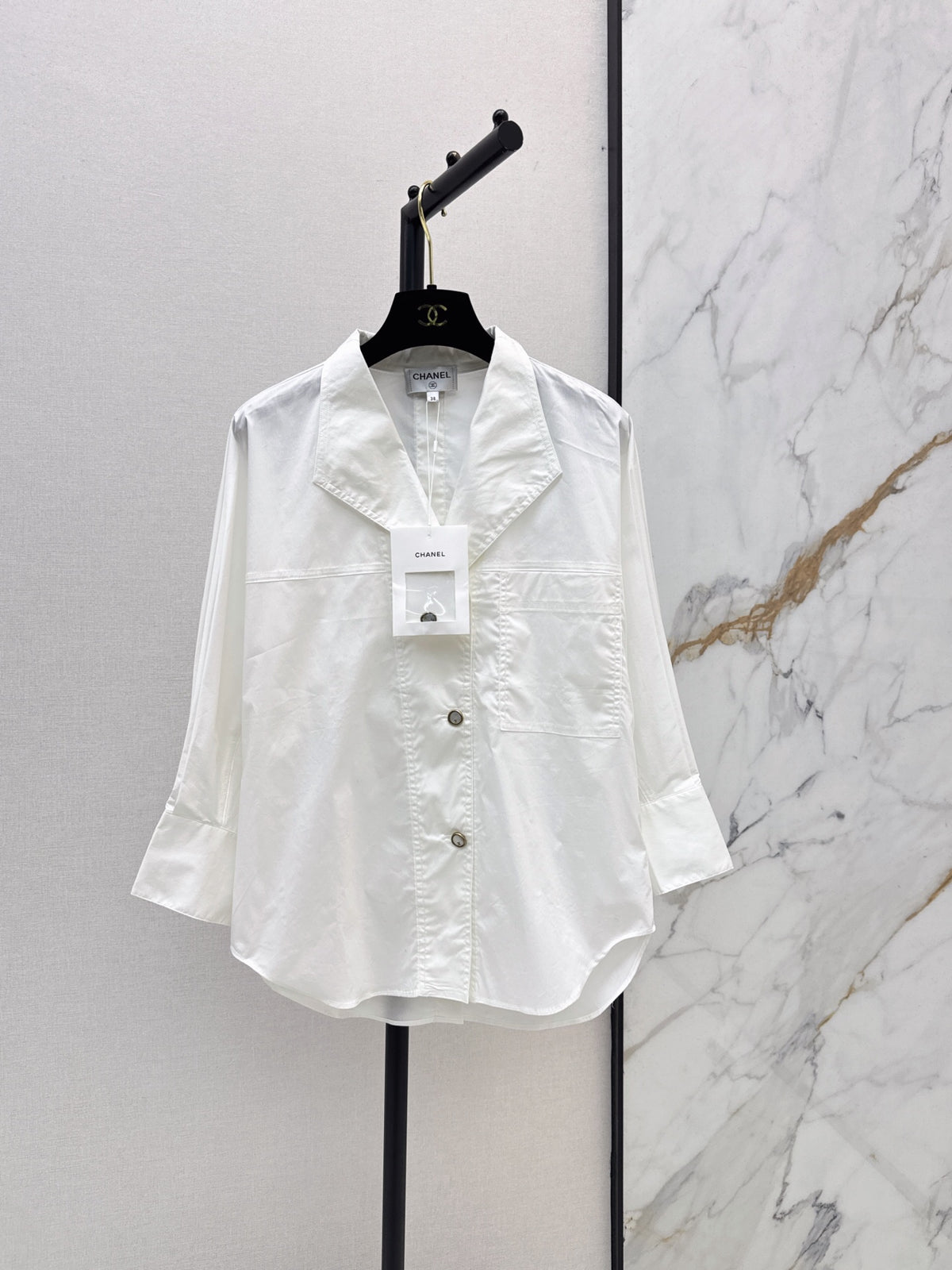 Long-Sleeve Collared Shirt