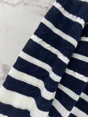 Striped Knit Top with a Sailor Collar