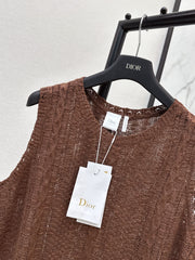 Sleeveless Crew-Neck Knit Top
