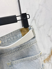Vintage-Washed Denim Trousers