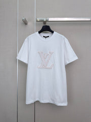 Letter-print crew-neck short-sleeve T-shirt