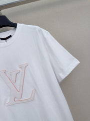 Letter-print crew-neck short-sleeve T-shirt