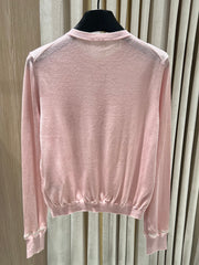 Lace-Trimmed Knit Cardigan