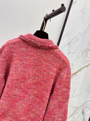 Sakura-pink knit cardigan