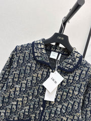 Jacquard-Knit Collared Cardigan