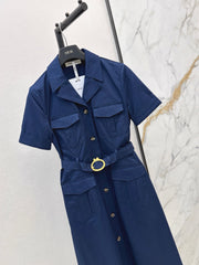 Long Dress with Dual-Pocket Detail