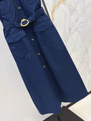 Long Dress with Dual-Pocket Detail