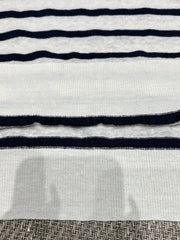 Striped Linen-Blend Knit Top