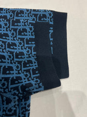 Jacquard Short-Sleeve Knit Top