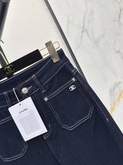 Vintage-wash straight-leg jeans