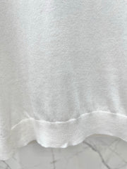 Embroidered Linen-Blend Knit Short-Sleeve Top