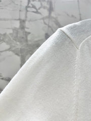 Embroidered Linen-Blend Knit Short-Sleeve Top