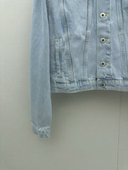 Embroidered Collar Denim Jacket