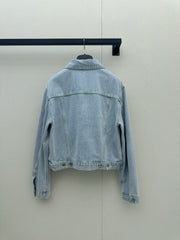 Embroidered Collar Denim Jacket