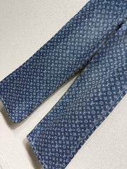 Laser-Etched All-Over Print Denim Trousers