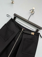 Buckle-Detail A-Line Mini Skirt