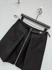 Buckle-Detail A-Line Mini Skirt