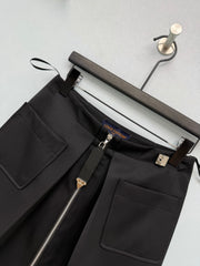 Buckle-Detail A-Line Mini Skirt