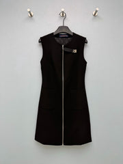 Sleeveless Little Black Dress with Lock Detail