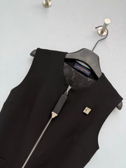 Sleeveless Little Black Dress with Lock Detail
