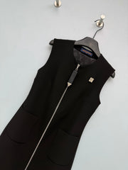 Sleeveless Little Black Dress with Lock Detail