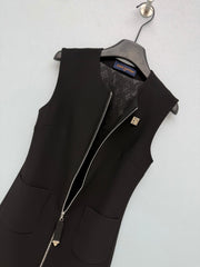Sleeveless Little Black Dress with Lock Detail