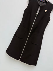 Sleeveless Little Black Dress with Lock Detail